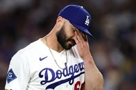 ９回に登板したスコットがスワンソンに２ランを打たれ、ドジャースが逆転負けを喫した。(C)Getty Images