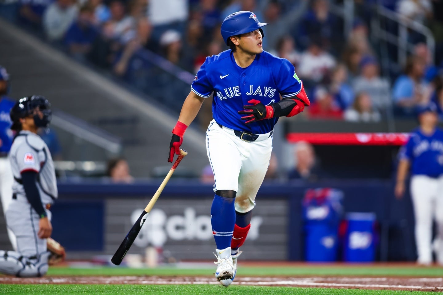 ２試合連続HRを放ったブルージェイズの岡本。(C)Getty Images