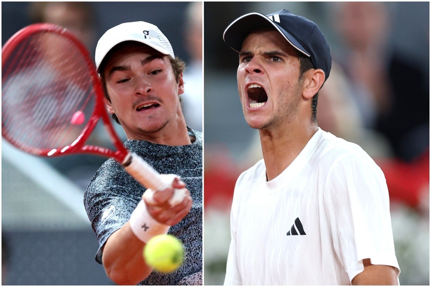 マドリードOP３回戦で実現したフォンセカ（左）との19歳対決はホダル（右）に軍配。２時間超えの熱戦を制し、大会初の16強入りを果たした。（C）Getty Images