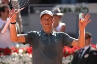 マドリード・オープン３回戦に勝利し、マスターズ1000大会の連勝記録でナダルを超えたシナー。ビッグ３への敬意を口にしつつ、目の前の一戦にベストを尽くす姿勢を示した。（C）Getty Images