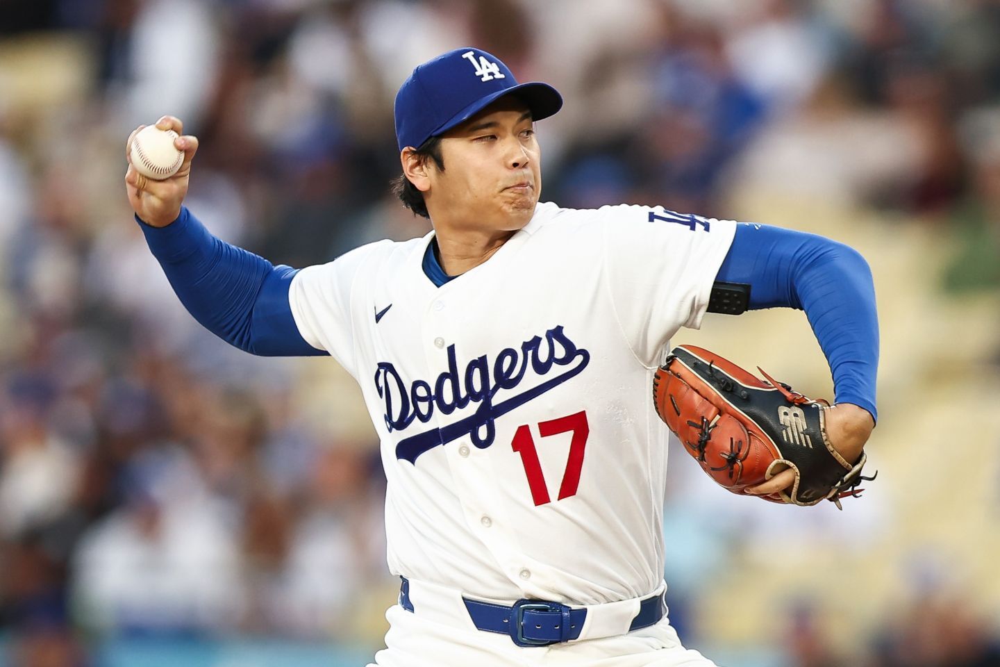 マーリンズ戦で先発登板した大谷。投手専念での起用となった。(C) Getty Images