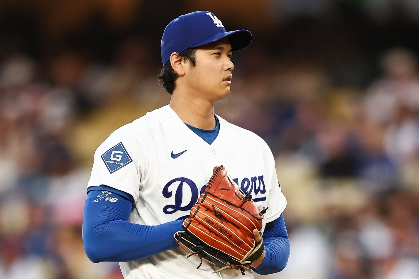 マーリンズ戦に先発した大谷は６回２失点と好投も、打線の援護がなく負け投手となった。(C)Getty Images