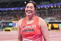 パリ五輪の女子やり投げ金メダルの北口榛花。写真：梅月智史（THE DIGEST写真部）