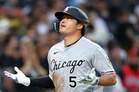 今季13号ホームランで本塁打数MLB単独首位に浮上した村上。(C)Getty Images