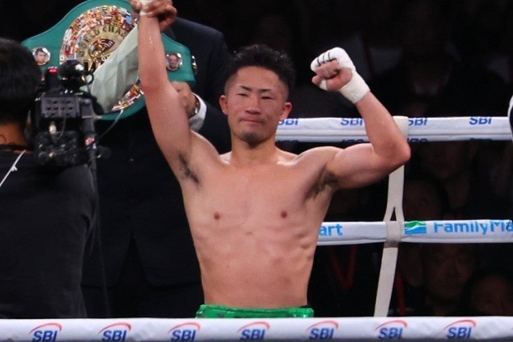 井岡を判定で下し、初防衛を果たした井上拓真。写真：梅月智史（THE DIGEST写真部）