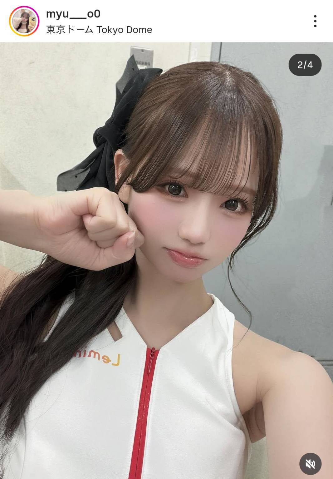 元NMB48の和田海佑さんがラウンドガールを務めた。画像は和田海佑の公式インスタグラムのスクリーンショット