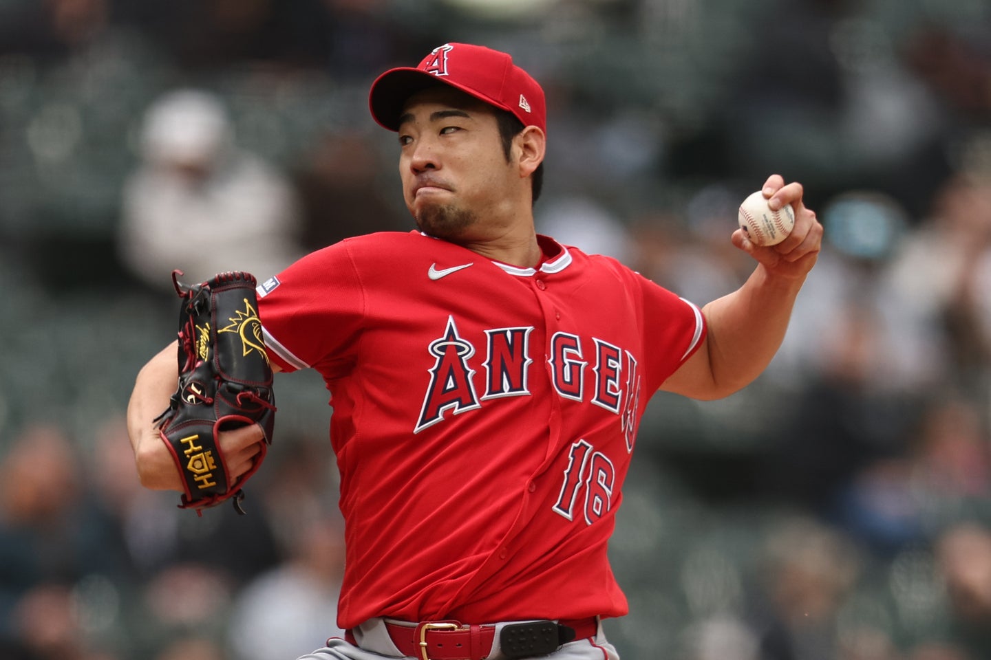 エンジェルスの菊池雄星。(C) Getty Images