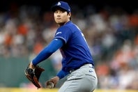 アストロズ戦で先発したドジャースの大谷。(C)Getty Images
