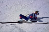 ボンはミラノ五輪の女子滑降で転倒。入院生活を強いられた。(C)Getty Images