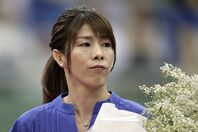 現役時代を彷彿とさせる激しいトレーニングを披露した吉田沙保里さん。(C) Getty Images