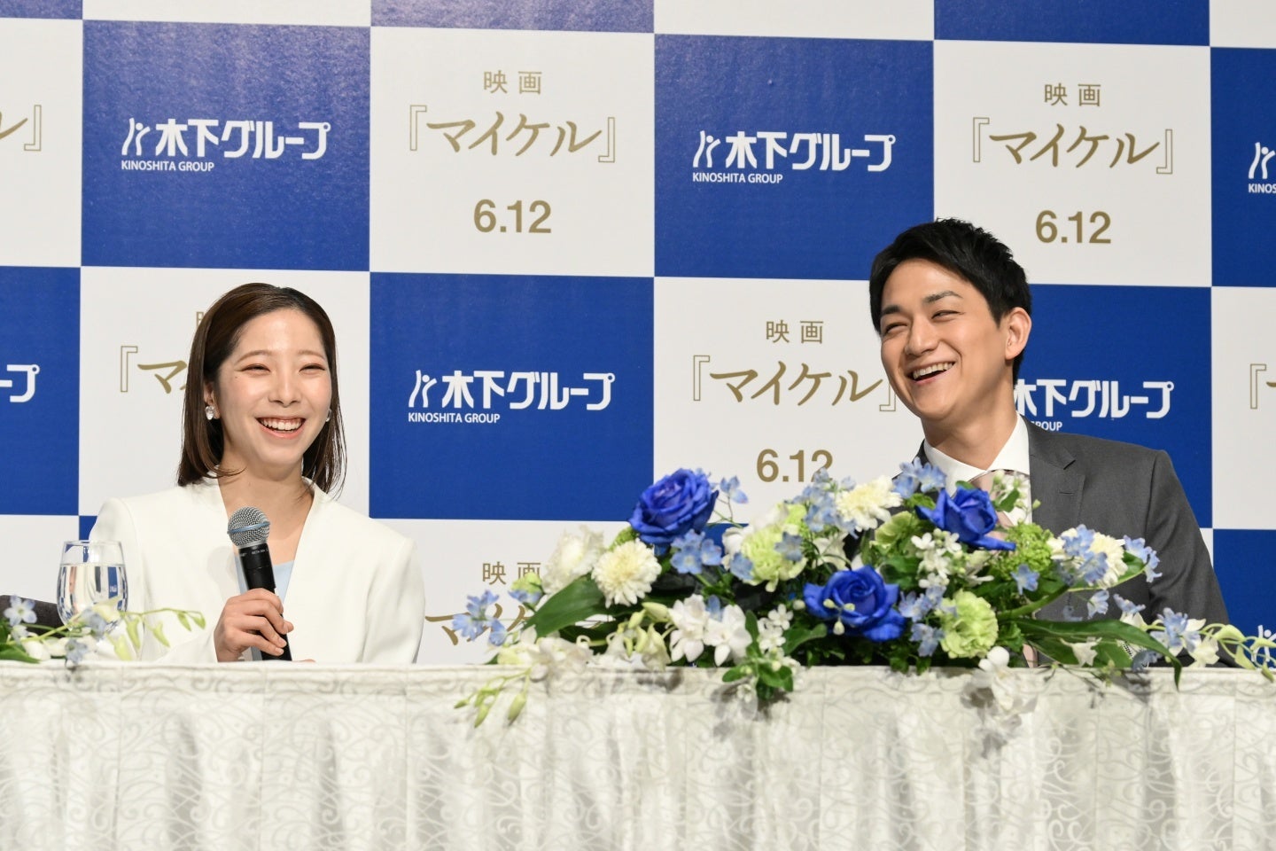 ４月28日に引退会見を行なったりくりゅう。写真：鈴木颯太朗