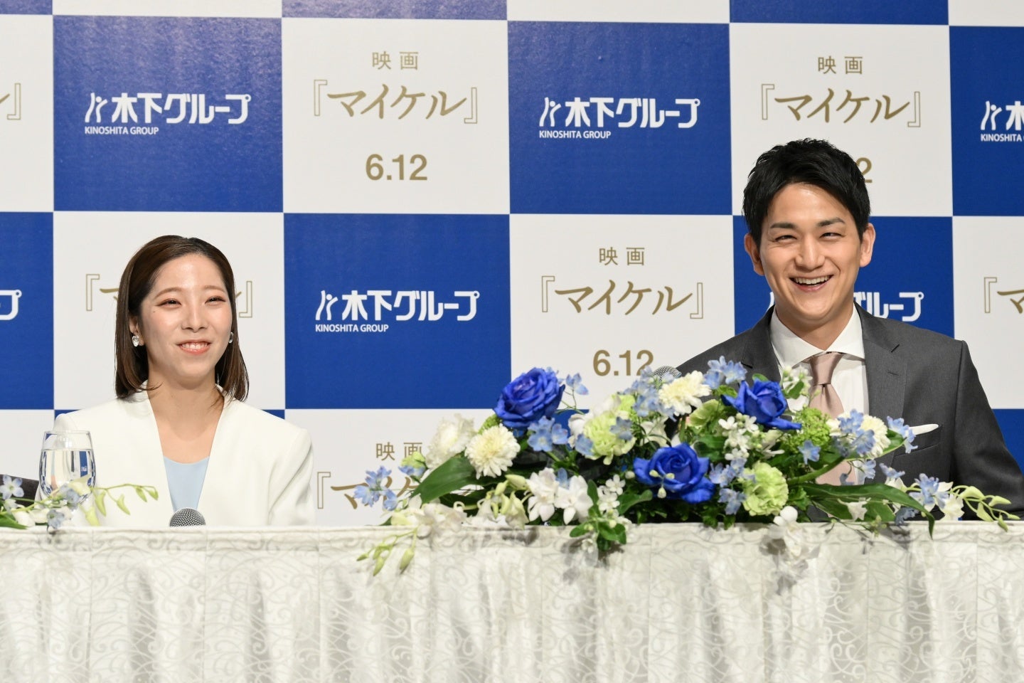 ４月28日に引退会見を行なったりくりゅう。写真：鈴木颯太朗