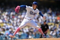 ドジャース先発のロブレスキー。省エネ投球で９回途中までマウンドに上がった。(C)Getty Images