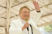 大相撲観戦に両国国技館を訪れた高須院長。(C) Getty Images