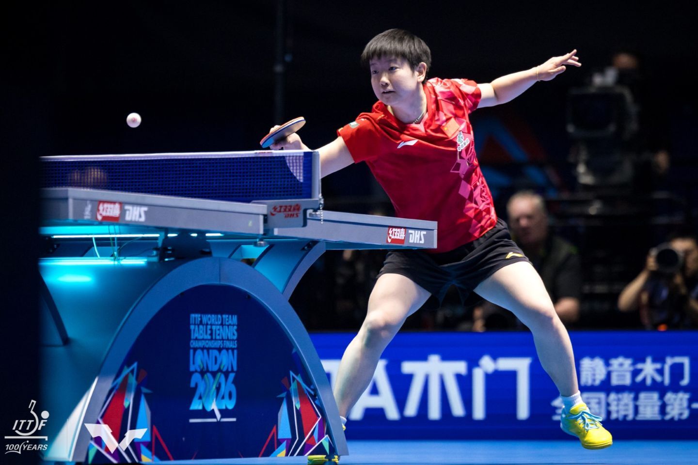 今大会でも個人９戦全勝と絶好調だった孫穎莎。大エースとして中国女子を７連覇に導いた。(C)WTT