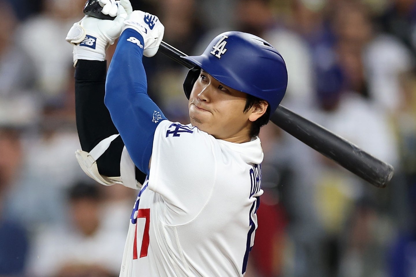 現地12日のジャイアンツ戦で12試合ぶりの本塁打を放った大谷。(C)Getty Images