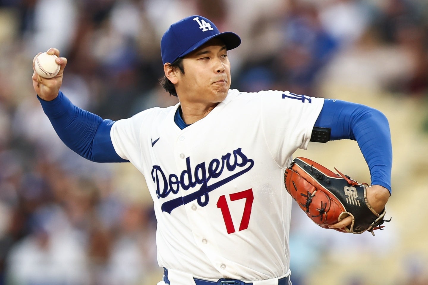 大谷は７回を投げ８奪三振。規定投球回に達し、防御率トップに浮上した。(C)Getty Images