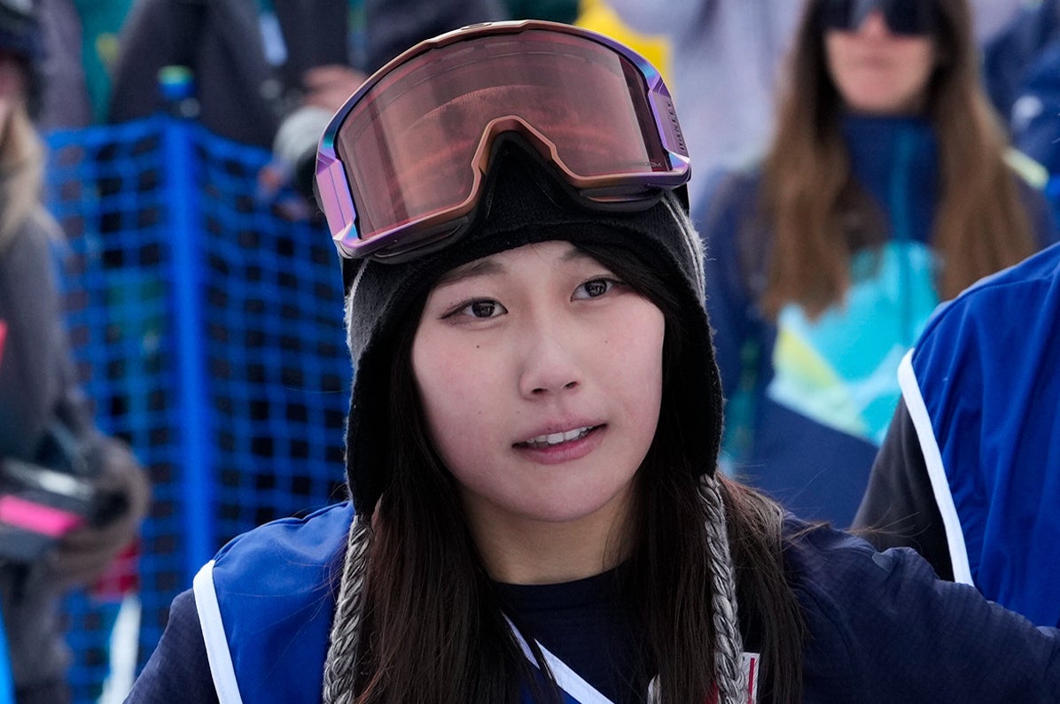 五輪スノボ金の村瀬心椛。雪山でのショットが話題を集めた。(C)Getty Images