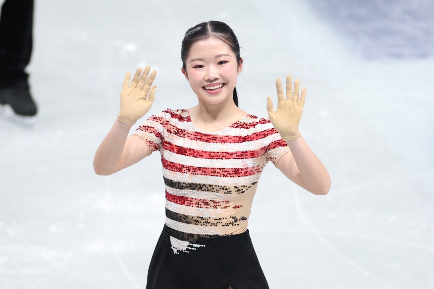 ４月27日で18歳となった中井亜美。五輪祝賀会の舞台裏でキュートな仕草が話題になった。写真：永島裕基