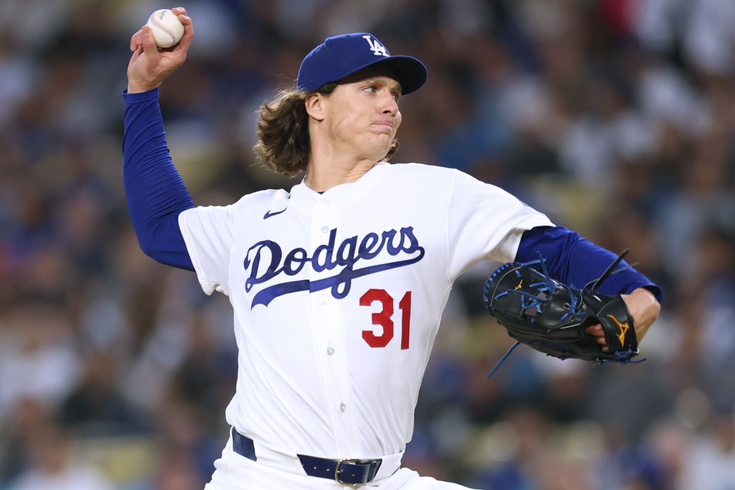 復帰時期が徐々に見えてきたドジャースのグラスノー。(C)Getty Images