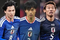 負傷のため南野（左）や三笘（中）が選外となり、守田（右）もメンバーに選ばれなかった。写真：金子拓弥（THE DIGEST写真部）、(C)THE DIGEST