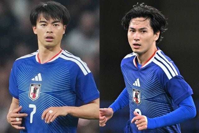 ともに怪我のために北中米W杯の日本代表から外れた三笘（左）と南野（右）。(C)THE DIGEST