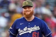 急きょMLB初先発を託されたドジャースのクライン。２イニングを投げてエンジェルスを無失点に抑えた。(C)Getty Images