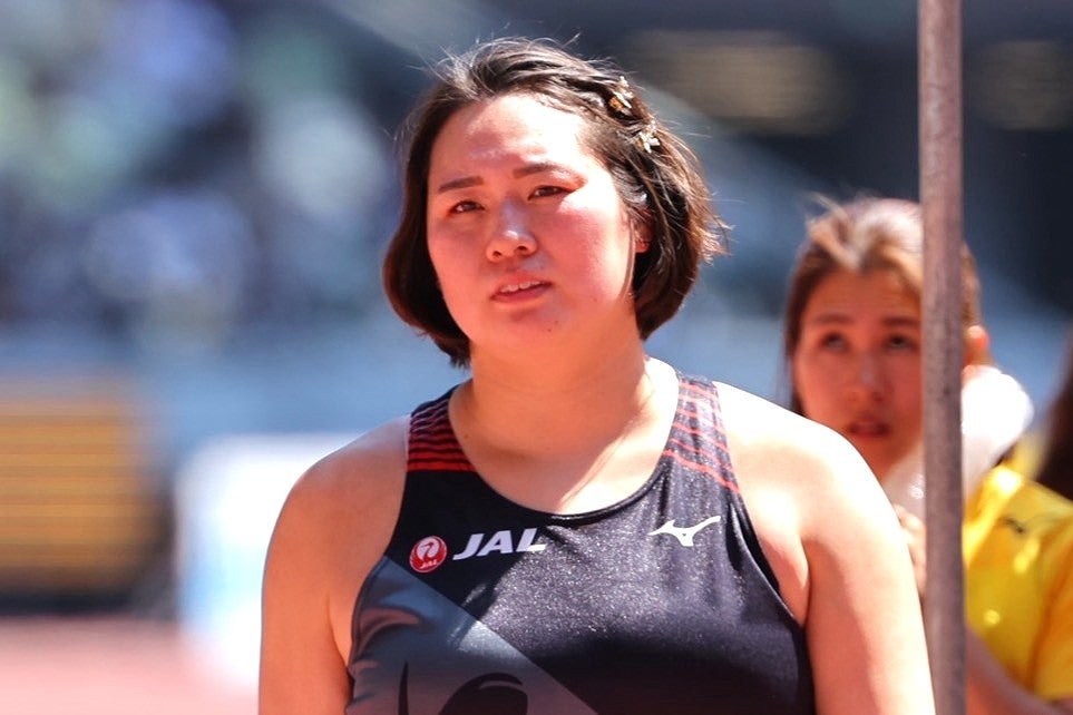 女子やり投げ５位に終わった北口。写真：梅月智史（THE DIGEST写真部）