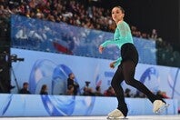 復帰初戦となった１月の大会で、いきなり４回転ジャンプを成功させたワリエワ。４年後の五輪出場に意欲をみせている。(C)Getty Images