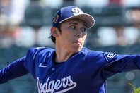 エンジェルス戦に先発登板したドジャースの佐々木。(C)Getty Images