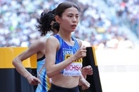 女子1500メートルと3000メートルに出場した積水化学の道下。写真：梅月智史（THE DIGEST写真部）