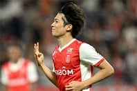 ポーFC戦で４ゴールをたたき出し勝利に貢献した日本代表の中村敬斗。(C)Getty Images