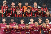 37節終了時点で３位のミラン（上）と４位のローマ。(C)Alberto LINGRIA