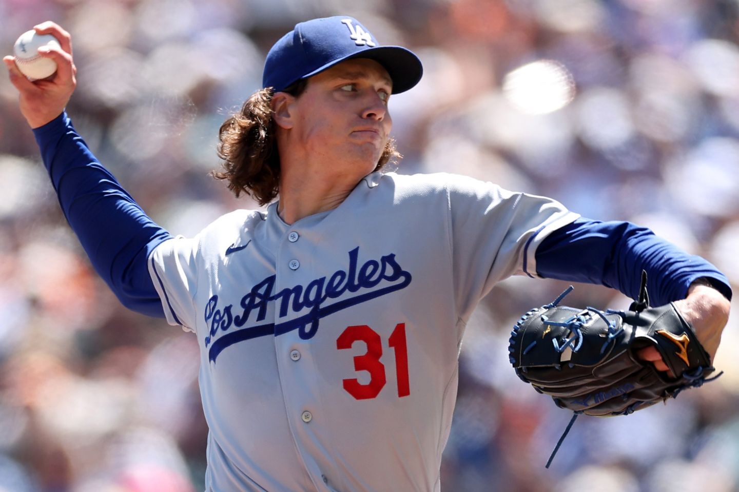 復帰が遅れる見通しとなったドジャースのグラスノー。(C) Getty Images