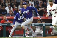 現地19日のパドレス戦で２本の二塁打を放った大谷。16日のエンジェルス戦で“幻の”ランニングホームランを見せるなど、走塁も注目されている。(C)Getty Images
