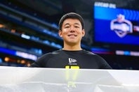 NFLコンバインに参加した際の松澤寛政。レイダースで日本人初のNFLデビューを果たせるか。(C) Getty Images