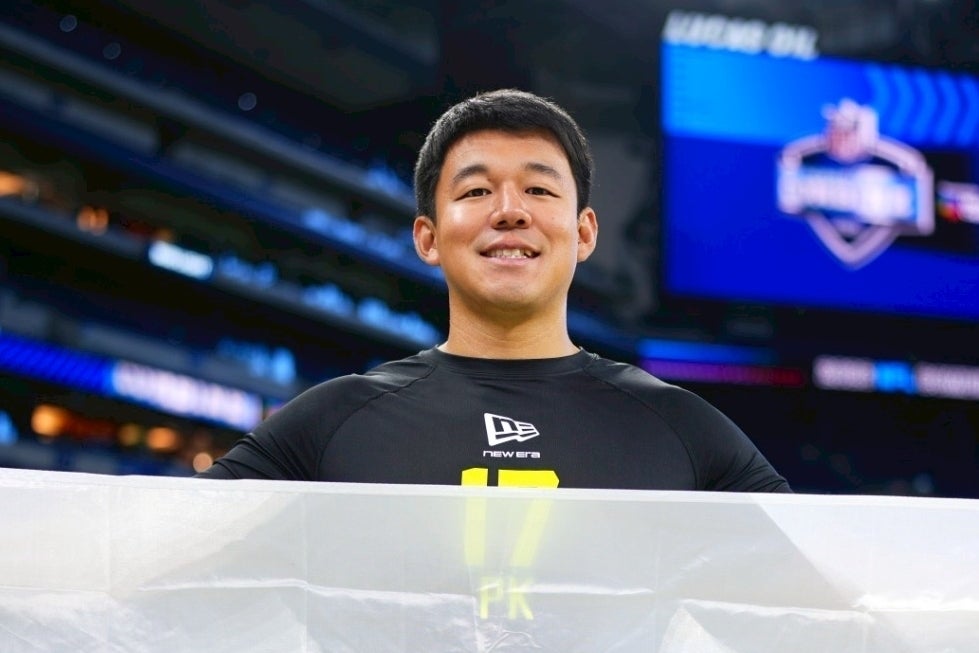 NFLコンバインに参加した際の松澤寛政。レイダースで日本人初のNFLデビューを果たせるか。(C) Getty Images