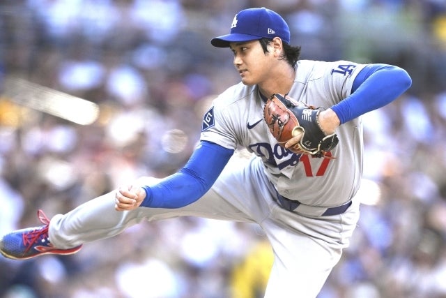 パドレス戦に先発登板したドジャースの大谷。(C)Getty Images