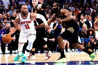グリーンはハーデン（右）よりも周囲のディフェンダーに苦言を呈した。(C)Getty Images