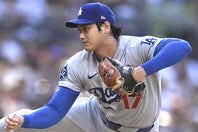 現地20日のパドレス戦に先発した大谷は５回無失点で４勝目。初回には先頭打者アーチを放ってみせた。(C)Getty Images