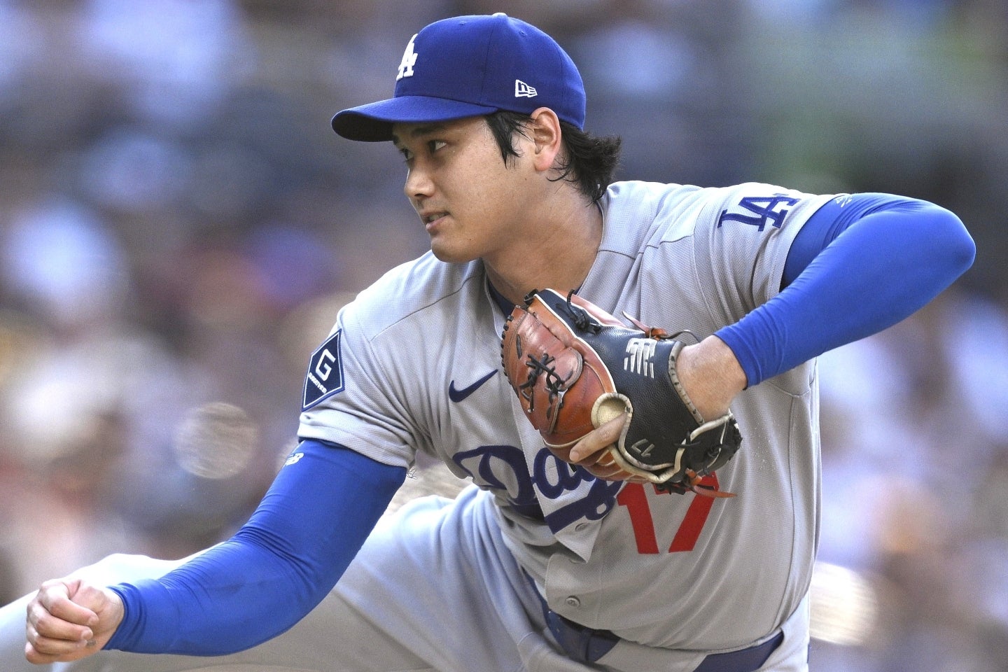現地20日のパドレス戦に先発した大谷は５回無失点で４勝目。初回には先頭打者アーチを放ってみせた。(C)Getty Images