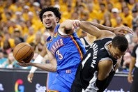 伏兵マケインが24得点の躍動。サンダーがベンチポイントで76－23と圧倒した。(C)Getty Images