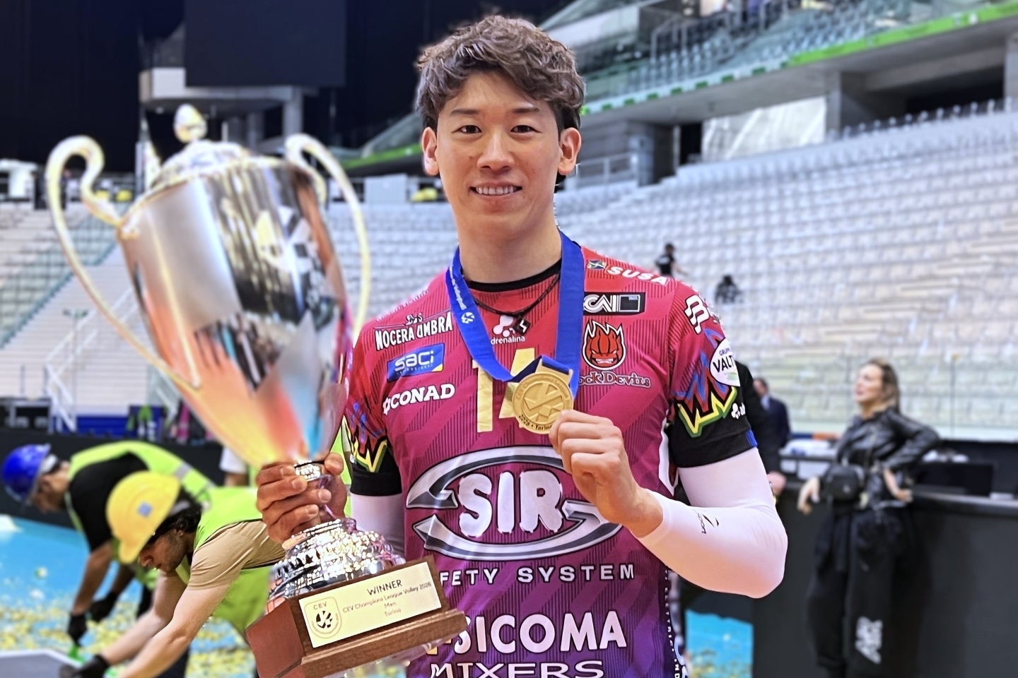 CL連覇でペルージャでの２シーズン目を終えた石川祐希。写真：佳子S.バディアーリ