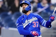 ブルワーズ戦で、４回の逆転３ランなど６打点を挙げたドジャースのT・ヘルナンデス。(C)Getty Images