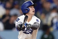 現地23日のブルワーズ戦で出番がなかったドジャースのキム・ヘソン。(C)Getty Images