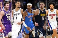 MVPに輝いたSGA(中央)を筆頭に、ヨキッチ、ウェンバンヤマ、ドンチッチ、カニングハムが今季最高の５人に選ばれた。(C)Getty Images