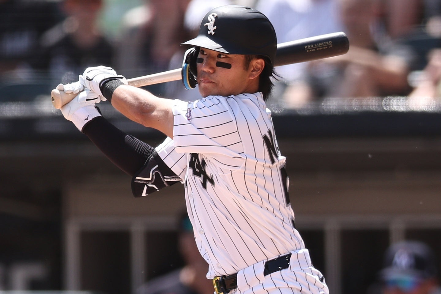 メジャー初昇格で９番・右翼で即スタメン入りした西田。４回に初安打をマークした。(C)Getty Images