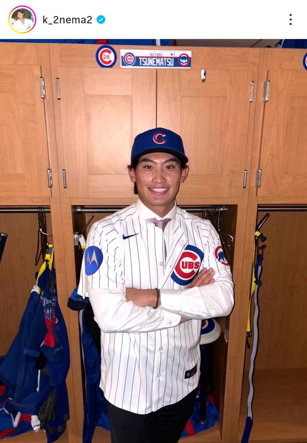 カブスとマイナー契約を結んだ常松広太郎。SNSに婚約を電撃発表した。画像は常松広太郎の公式インスタグラムのスクリーンショット。