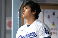ロッキーズ戦の５回に代打を送られたドジャースの大谷。(C)Getty Images