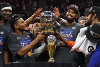 ニックスは１回戦の第４戦から破竹の11連勝を飾り、27年ぶりのファイナル進出を決めた。(C)Getty Images